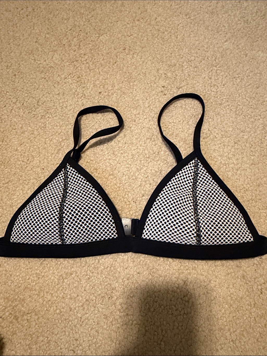 Triangl Swimwear Black & White Mesh Triangle Bikini Top